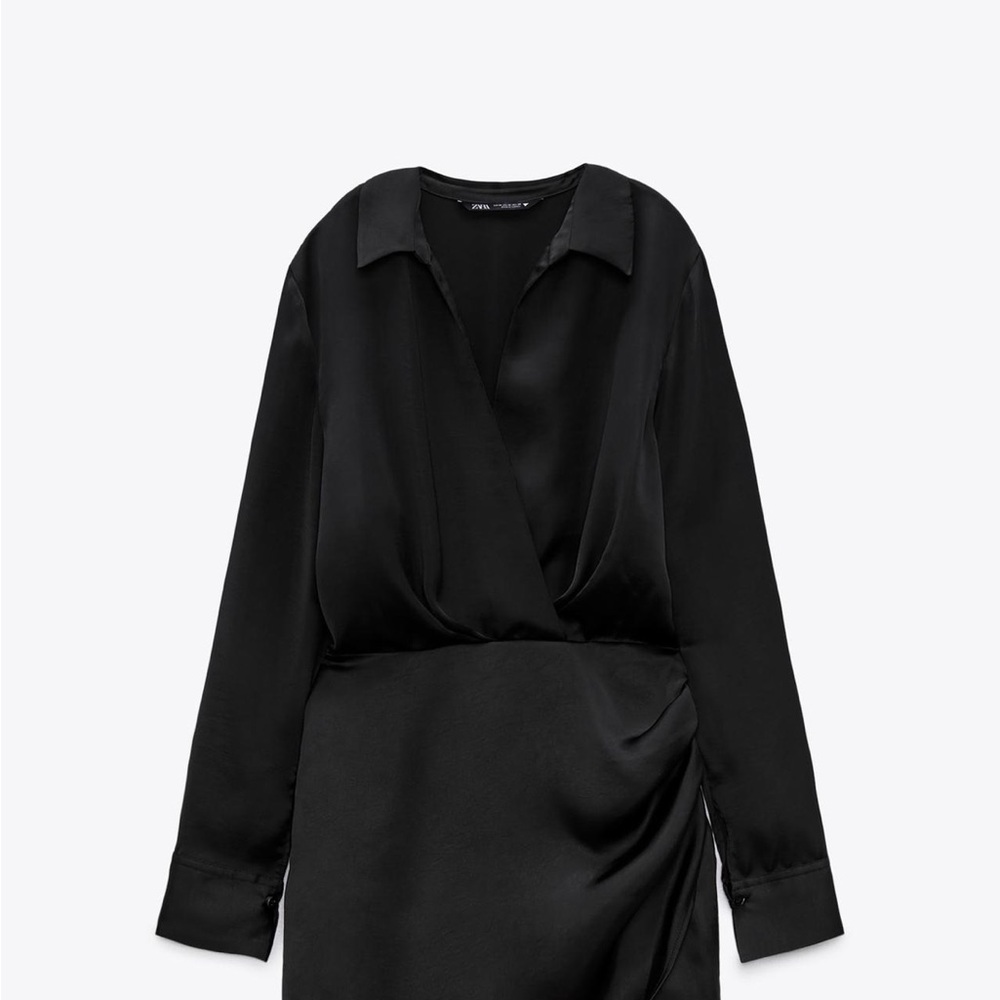 Zara Black Satin Dress
